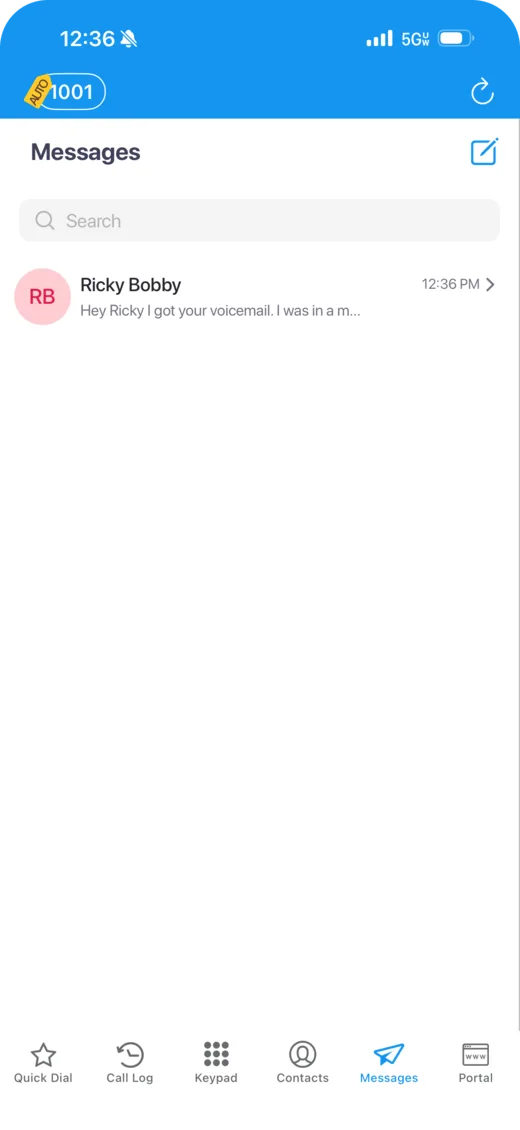ConnectWare Messages tab